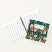 Red Roses Green Whimsical Pattern Notitieboek (Binnen)