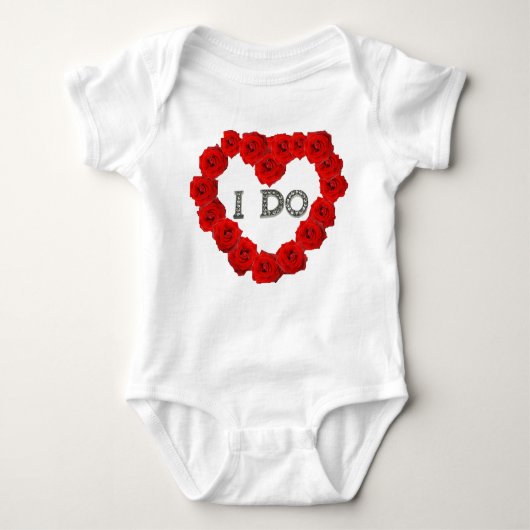 Red Roses Heart I Bling Infant Creeper Romper (Voorkant)