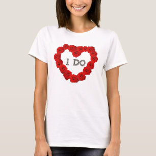Red Roses Heart I Bling Wedding T-Shirt