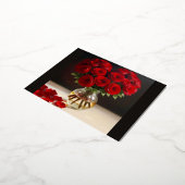 Red Roses Holiday Card Folie Feestdagen Briefkaart
