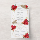 Red Roses Kentucky Derby Invitations de mariage (À l'intérieur)