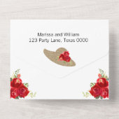 Red Roses Kentucky Derby Invitations de mariage (Verso)