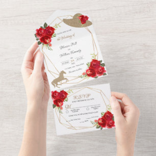 Red Roses Kentucky Derby Invitations de mariage
