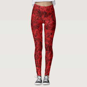 Red roses leggings