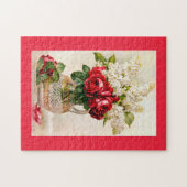 Red Roses & Lilacs Paul de Longpre Puzzle Vintage (Horizontal)