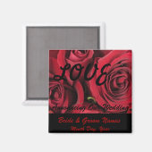 Red Roses LOVE Wedding Save the Date Magnet (Recto/Verso)