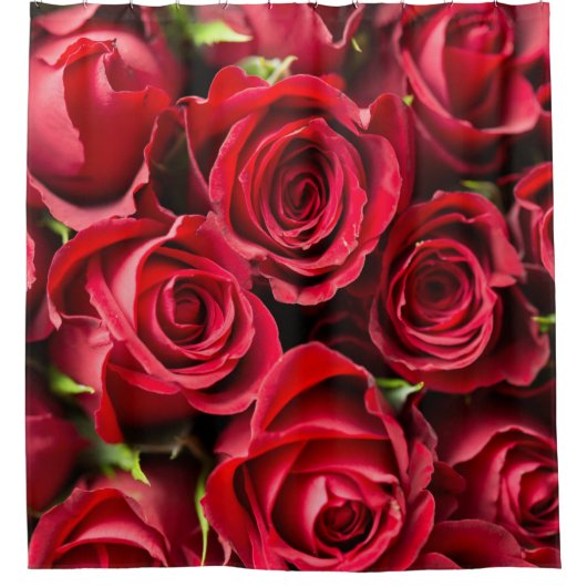 Red Roses Luxury Shower Curtain Douchegordijn (Voorkant)