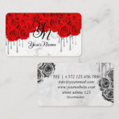 Red Roses Marble Initiaal Visitekaartje (Voorkant / Achterkant)