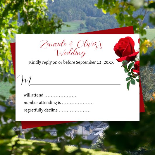 Red Roses Mariage Site Web Réponses Cartes