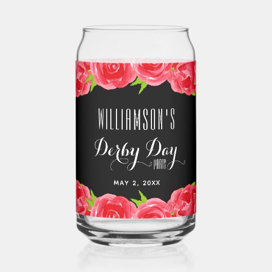 Red Roses Mint Julep Derby Day Blikvorm Glas (Achterkant)