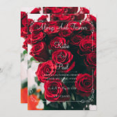 Red Roses Moderne Élégant Nouveau Faire-part de ma (Devant / Derrière)