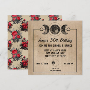 Red Roses? New age Cool Gothic verjaardagsuitnodig Kaart