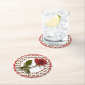 Red Roses Pattern - Floral Photography - Scalloped Kartonnen Onderzetters (Insitu)