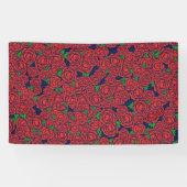  Red Roses Pattern Valentijn Art Flowers Spandoek (Horizontaal)