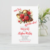 Red Roses Pet Derby Bridal Shower Uitnodiging (Staand voorkant)