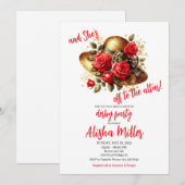 Red Roses Pet Derby Bridal Shower Uitnodiging (Voorkant / Achterkant)