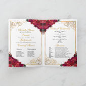 Red Roses Princess Tiara Quinceanera Programme (Binnen)