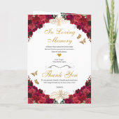 Red Roses Princess Tiara Quinceanera Programme (Achterkant)