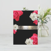 Red Roses, Quinceanera personnalisée Invitation (Debout devant)