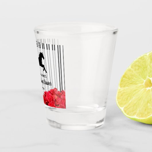 Red Roses Race Horse Derby Wedding Shower Shot Glas (Rechts)