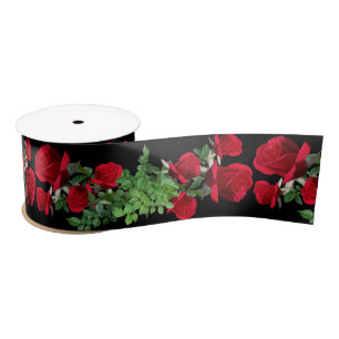 Red Roses Real Flowers Wedding Ribbon Lint