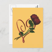 Red Roses Red Heart Flower Briefkaart (Voorkant / Achterkant)
