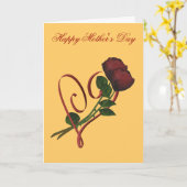 Red Roses Red Heart Flower Moederdag Kaart (Gele Bloem)