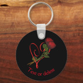 Red Roses Red Heart Flower Personalized Sleutelhanger (Achterkant)
