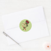 Red Roses Red Heart gepersonaliseerd Ronde Sticker (Envelop)