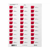 Red Roses retouradreslabels Etiket (Full Sheet)