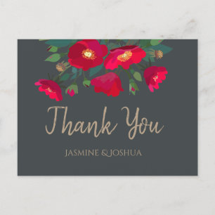 Red Roses Romantic Moody Bedankt Briefkaart