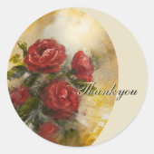 Red Roses Ronde Sticker (Voorkant)