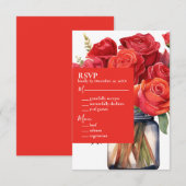Red Roses RSVP Response Kaart (Voorkant / Achterkant)