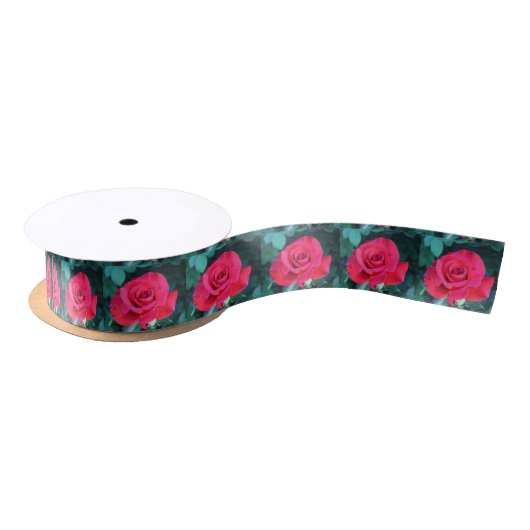 Red Roses Satin Ribbon Lint (Spoel)