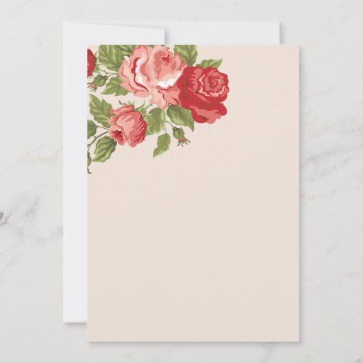 Red Roses Script Wedding Invitation | Elegant Roma (Dos)