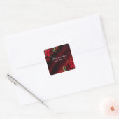 Red Roses Silk Gothic Sticker Label (Envelop)