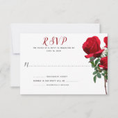 Red Roses Simple White Wedply Kaarten (Voorkant)