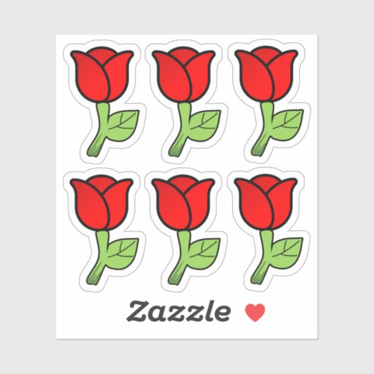 Red Roses Stickers (Vel)