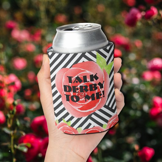 Red Roses Stripes Derby Blikjeskoeler