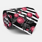 Red roses stropdas (Opgerold)