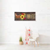 Red Roses Sunflower Cowboy Boots Sweet 16 Banner (Insitu)