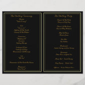 Red Roses sur le programme de mariage noir (Dos)