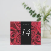 Red Roses tafel nummer Kaart (Staand voorkant)