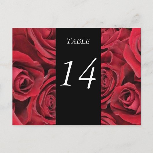 Red Roses tafel nummer Kaart (Voorkant)