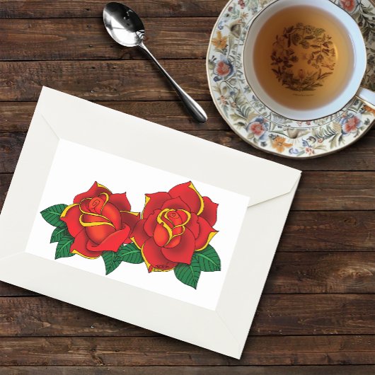 Red Roses Tattoos Rechthoekige Sticker