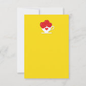 Red Roses Tea Cup Yellow Party Table Number Kaart (Achterkant)