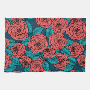 Red roses theedoek