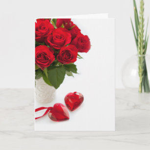 Red Roses Valentijnsdag Feestdagen Kaart