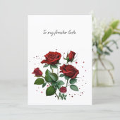 Red Roses Valentine Feestdagenkaart (Staand voorkant)