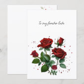 Red Roses Valentine Feestdagenkaart (Voorkant / Achterkant)